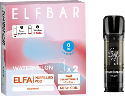 E-Liquidpod ELFBAR ELFA Watermelon 2ml Pod 0mg Nikotin 2er