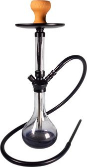 Shisha "Leyla" transparent, Boden schwarz 1er/53cm