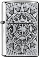 ZIPPO chrom gebuerstet Plakette "Compass" 2005350