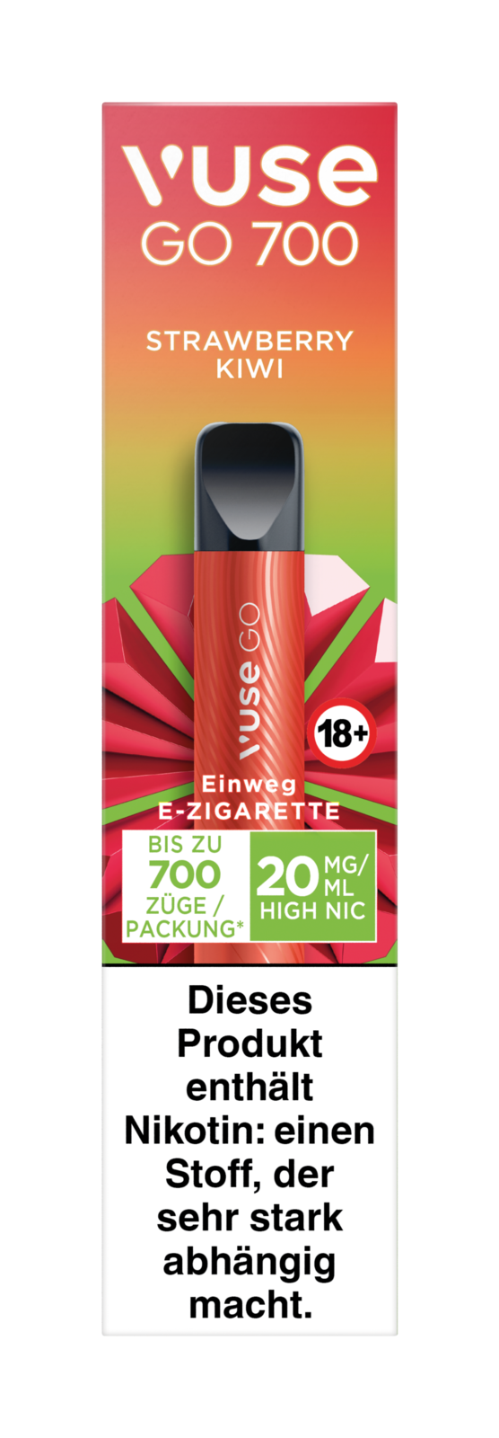 Einweg eZigarette Vuse GO Strawberry Kiwi 20mg bis zu 700 Puffs Online  Kaufen, Für nur 8,87 €
