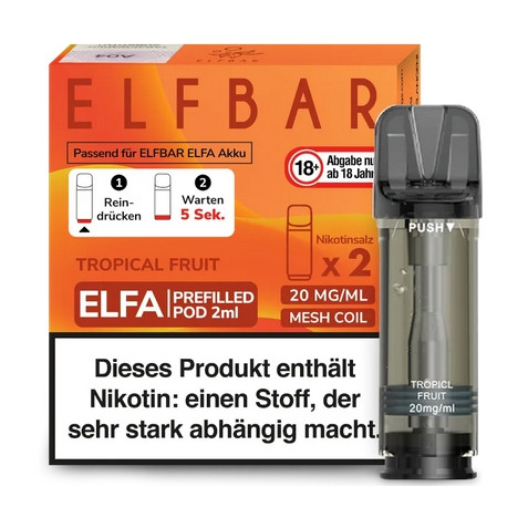 E-Liquidpod ELFBAR Elfa Tropical Fruit 2ml Pod 0mg Nikotin 2er