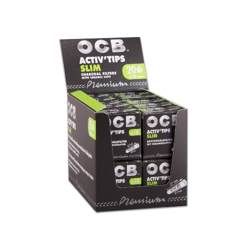 Zigarettenfilter OCB Activ'Tips Slim schwarz 7mm ( 10 FILTER ) Online  Kaufen, Für nur 1,95 €