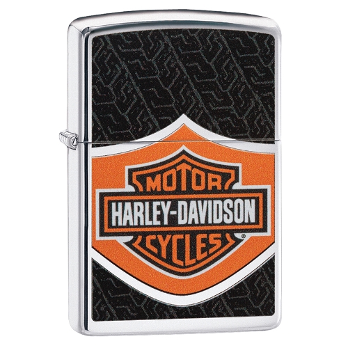 ZIPPO chrom polier Harley Davidson Logo Orange schwarzÃae 60004741