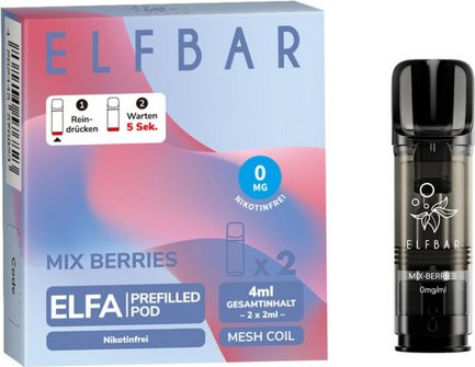 E-Liquidpod ELFBAR ELFA Mix Berries 2ml Pod 0mg Nikotin 2er