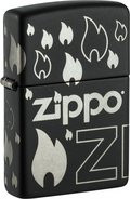 ZIPPO schwarz gelasert "Zippo and Flames" 60006957