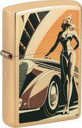 ZIPPO messing poliert color "Vintage Car and Woman" 60007258