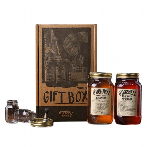 Likoer O'DONNELL MOONSHINE Kirsche 20% Vol. + Nuss 25% Vol Geschenkbox