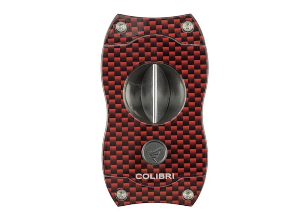 COLIBRI Zigarrenabschneider "V-Cut" rot/Carbondruck