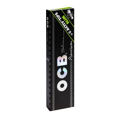 1 Stück OCB Schwarz Premium Long Slim (1x32) + 8 Activ'Tips 7 mm