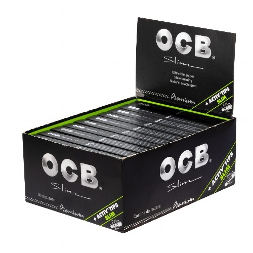 Display OCB Schwarz Premium Long Slim (20x32) + 8 Activ'Tips 7 mm