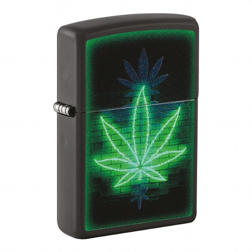 ZIPPO schwarz matt Glowing Leaf 60007212