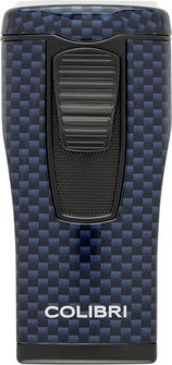 COLIBRI Zigarrenfeuerzeug "Monaco II" Carbondesign blau