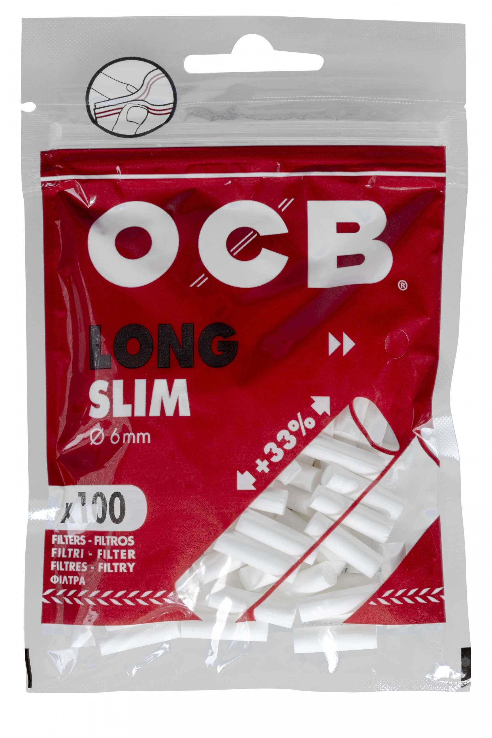 Zigarettenfilter OCB Long Slim 6 mm Online Kaufen, Für nur 1,10 €
