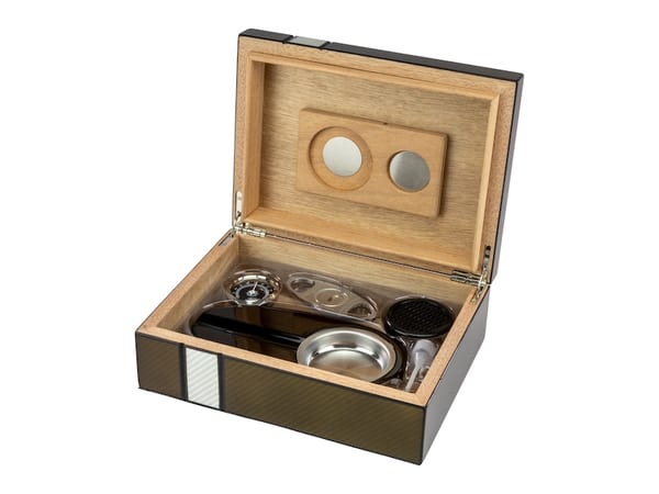 Humidor-Set 2-tone Laserfinish fuer ca. 25 Zigarren