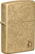 ZIPPO Tumbled Brass Armor Case Deep Carved "Flame" 60007337