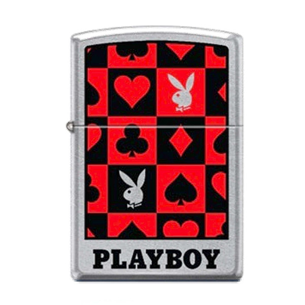 ZIPPO chrom gebürstet Playboy Design 4 60007473