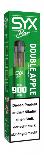 E-Zigarette SYX BAR - Double Apple 20mg bis zu 900 Puffs