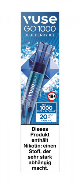 Einweg eZigarette Vuse GO Blueberry Ice 20mg bis zu 1000 Puffs