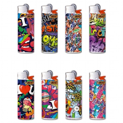 Einwegfeuerzeug Stein BIC Mini Street Art Steller mit 50 Stueck