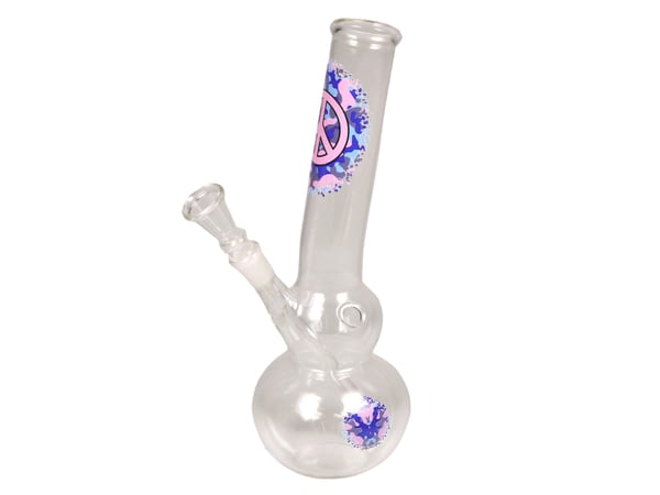 Bong Glas "Greenline Peace", 26 cm, 36mm, S 14.5 mm