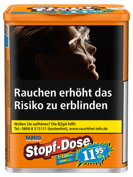 DOSE Zigarettentabak 60 Gramm FARGO Stopf-Dose Orange