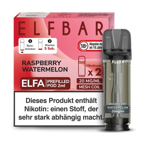 E-Liquidpod ELFBAR Elfa Raspberry Watermelon 20 mg 2 Pods