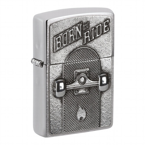 ZIPPO chrom gebuerstet Skateboard 2007903