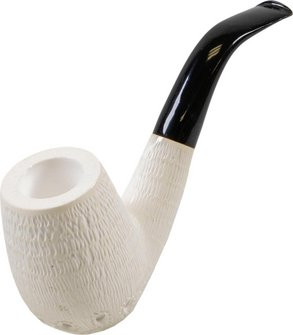 Block Meerschaum Pfeife "Large" rustik Bent