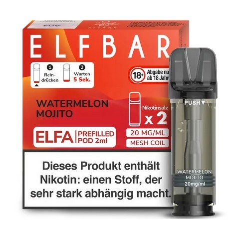 E-Liquidpod ELFBAR Elfa Watermelon Mojito 20 mg 2 Pods