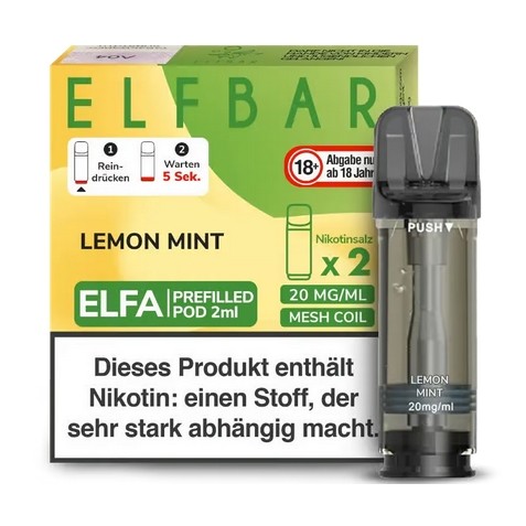 E-Liquidpod ELFBAR Elfa Lemon Mint 20 mg 2 Pods