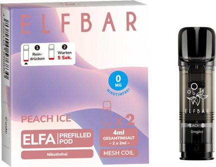 E-Liquidpod ELFBAR ELFA Peach Ice 2ml Pod 0mg Nikotin 2er