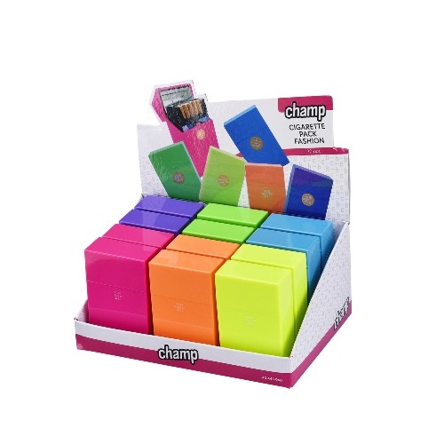 12 x Zigarettenbox für 30 Zigaretten BIG Kunststoff Fashion Color Etui Box  Dose