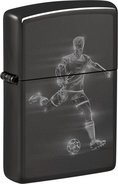 ZIPPO Ebony gelasert "Soccer Player in Action" 60007044