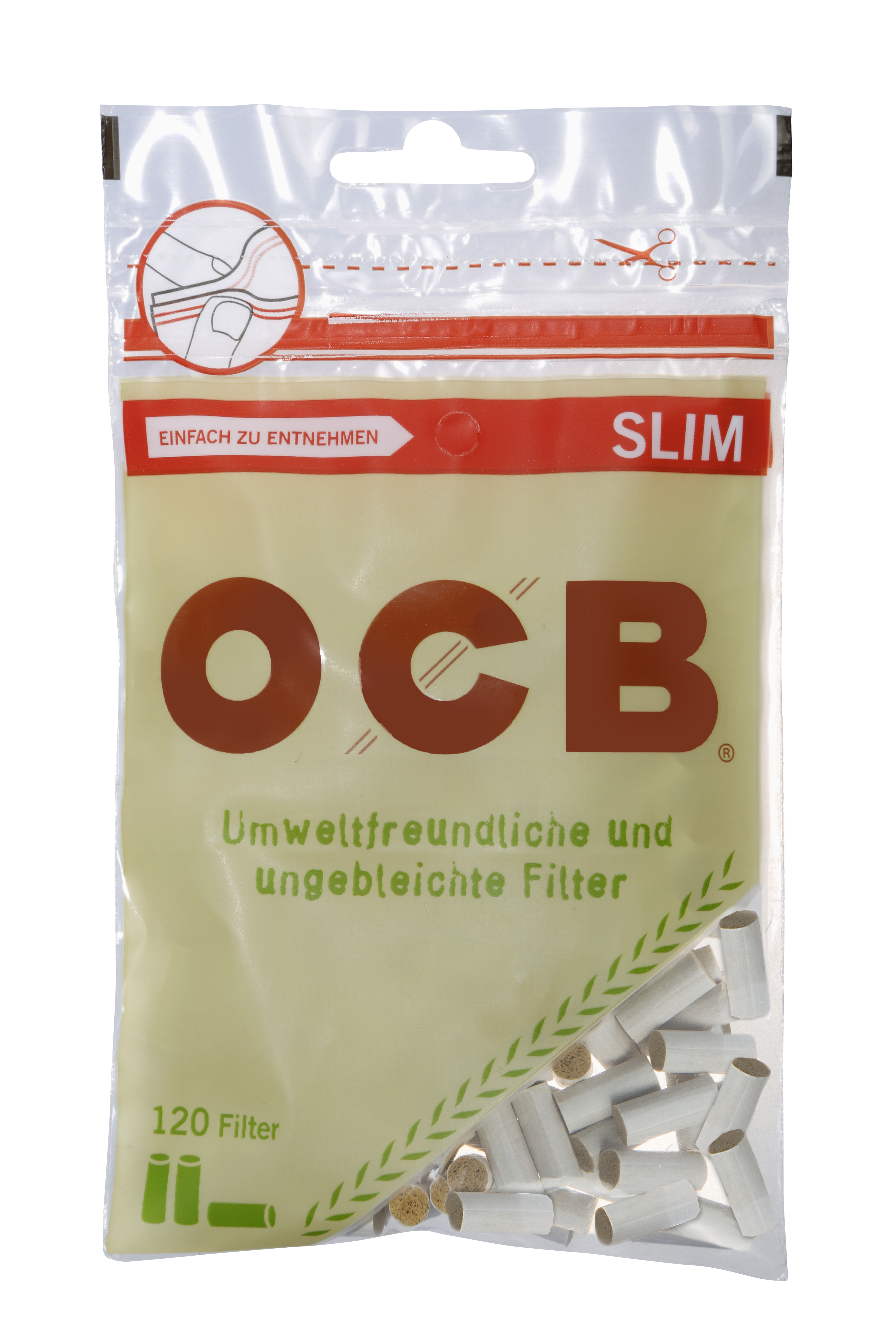 Zigarettenfilter OCB Organic Slim 1 Beutel à 120 Filter Online Kaufen, Für  nur 1,25 €