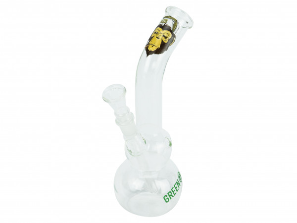 Bong Glas "Greenline/Monkey", H 22cm, 28mm, S 14,5mm