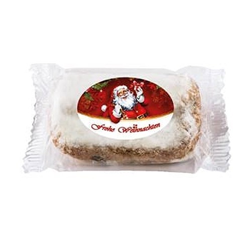 Christstollen Mini Bratapfel 80 g mit Frohe Weihnachten Aufdruck