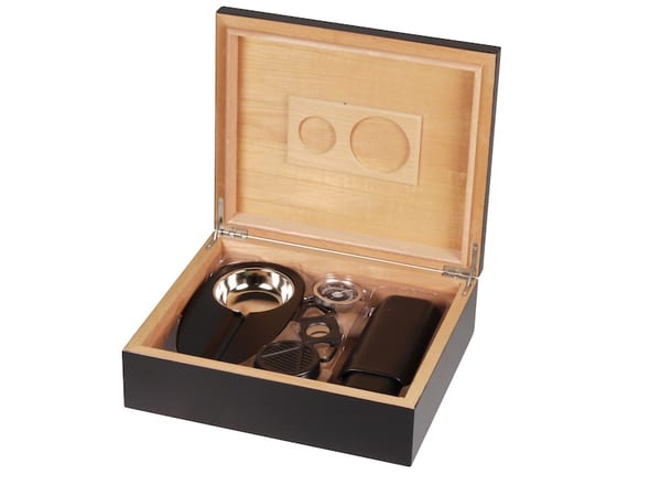 Humidor-Set schwarz fuer ca. 25 Zigarren