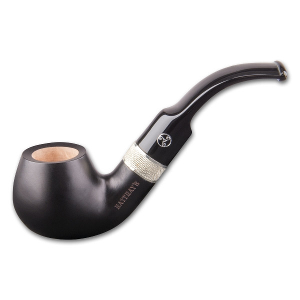 Pfeife RATTRAY’S Black Sheep Bent 107 schwarz Metallring