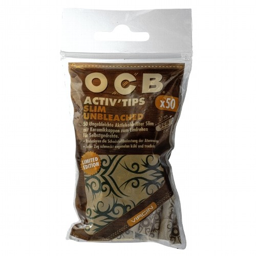 1 Beutel OCB Activ'Tips Slim Unbleached 7mm Limited Edition