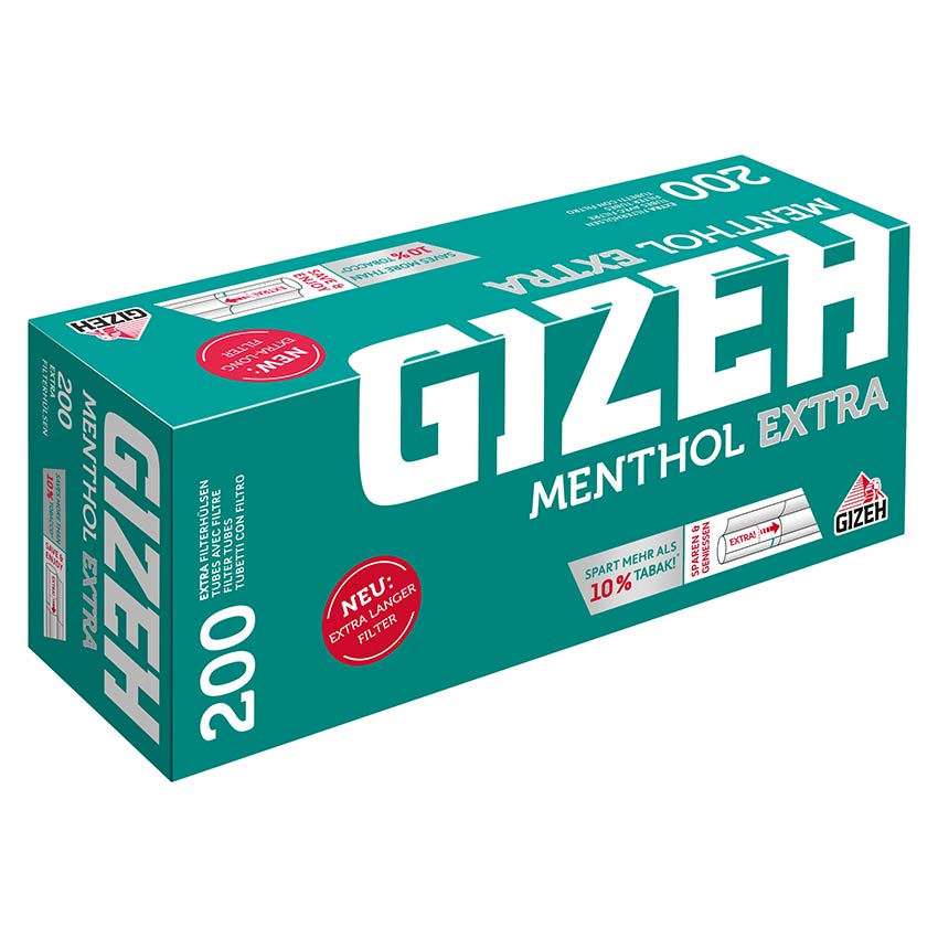 200 Stück GIZEH Menthol Extra Hülsen Online Kaufen