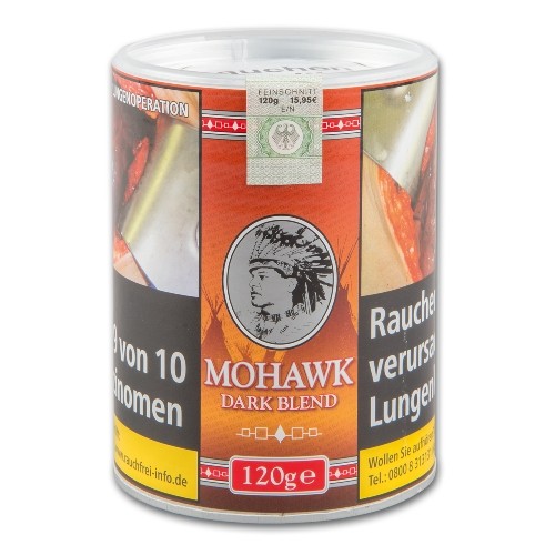 Mohawk Zigarettentabak Dark Blend Feinschnitt 120 G | TABAK-BÖRSE24.de