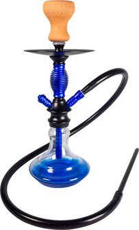 Shisha "Aisha" transparent, Boden blau 1er/38cm