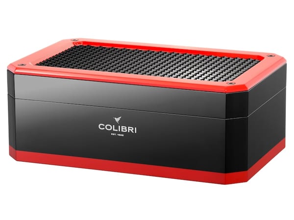 COLIBRI Humidor "Rally" schwarz/rot fuer ca. 100 Zigarren