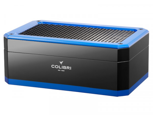 COLIBRI Humidor "Rally" schwarz/blau fuer ca. 100 Zigarren