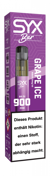 E-Zigarette SYX BAR - Grape Ice 20mg bis zu 900 Puffs