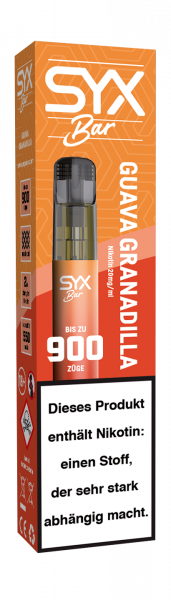 E-Zigarette SYX BAR - Guava Granadilla 20mg bis zu 900 Puffs