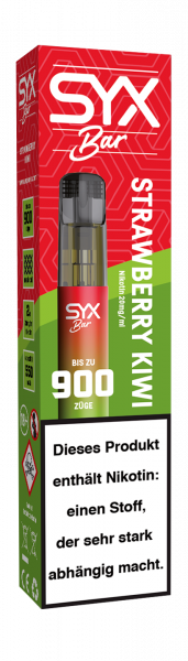 E-Zigarette SYX BAR - Strawberry Kiwi 20mg bis zu 900 Puffs