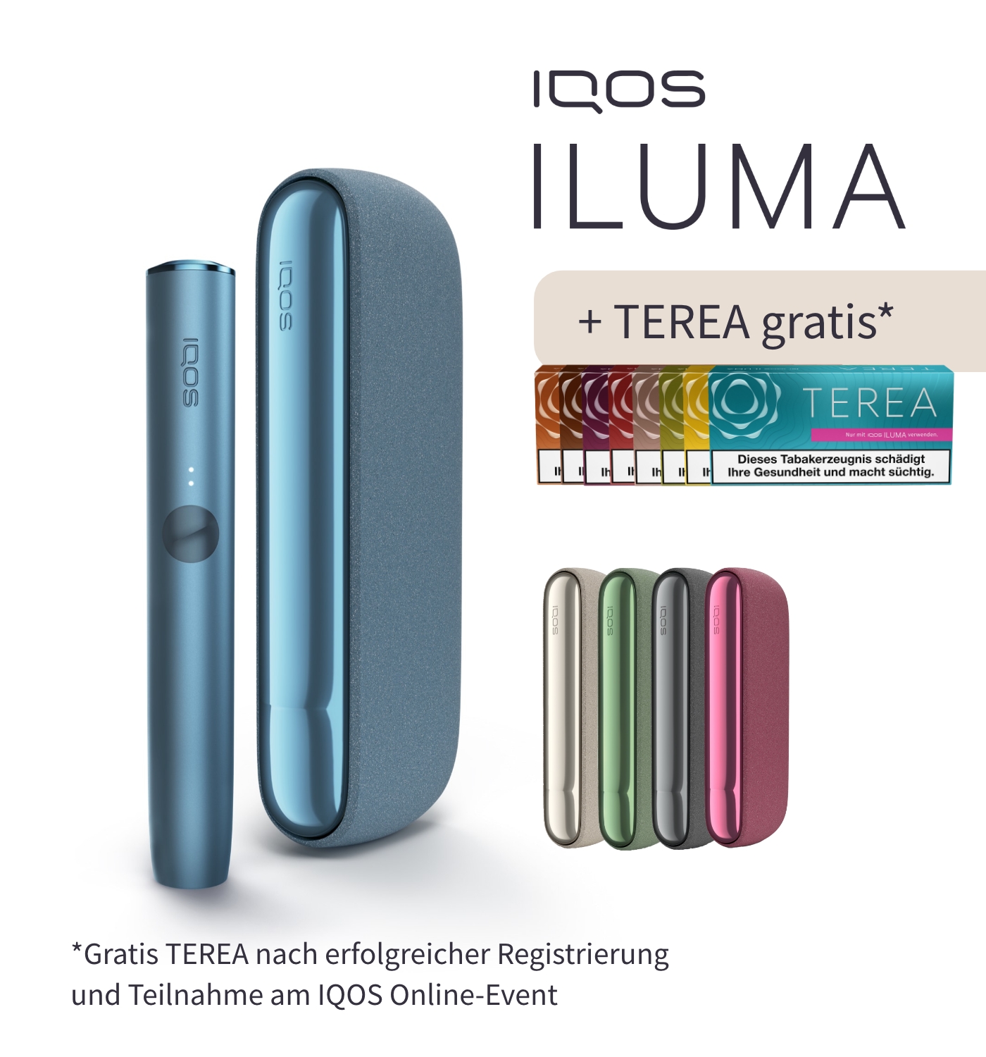 IQOS ILUMA Kit Azure Blue + 3 Terea Aktion für Neukunden