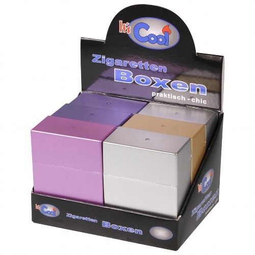 4 er Set Zigarettenbox XXL bunt Sortiert für Big Box mit 30 Zigaretten Etui  Kunststoff