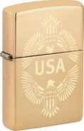 ZIPPO messing poliert graviert "USA" 60006962